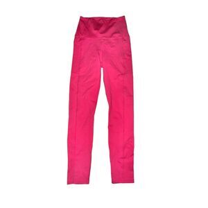 Carbon38 Cropped Leggings Women's Size XS Hot Pink High Rise Thigh Pockets